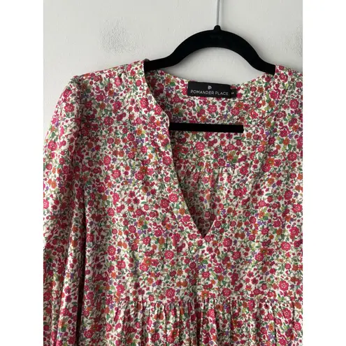 Pomander Place Tuckernuck Kenzo Dress Ditzy Floral Tiered Milkmaid Size Medium