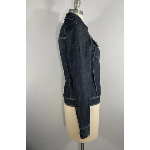 Salt Works Womens S Button Up Fitted Stanton Denim Jacket Long Sleeve Rinse Wash Blue