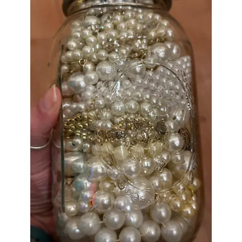 Mystery Jewelry Jar Large Jar Classic Pearls Victorian Castlecore 30 Pieces White