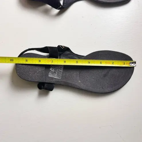 Mixit Women's Black with Rhinestone Detailing T Strap Style Sandals Sz 7