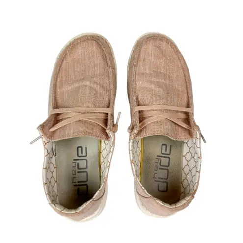 Hey Dude Wendy Sparkling Rose Gold Shoe Sz 7 Womens Loafers