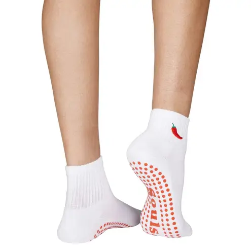 Souls. Spicy Grip Socks in White Red Medium/Large New Womens Barre Yoga