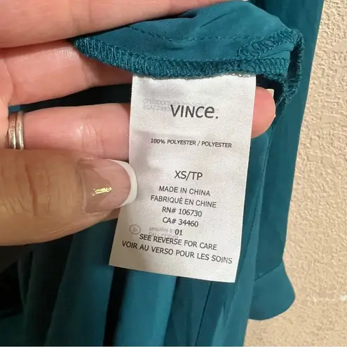 Vince  teal blue green button front long sleeve maxi dress NEW