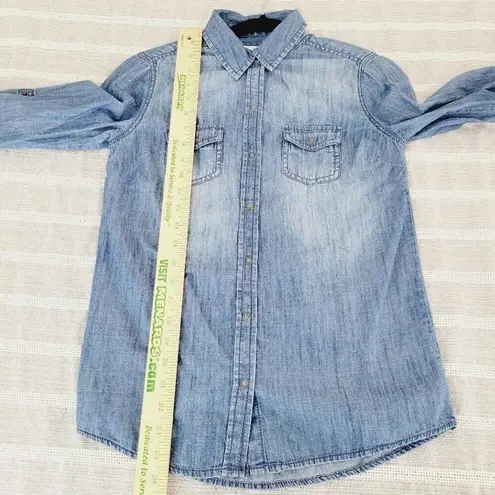 Arizona Jeans Arizona Jean Womens 100% Cotton Chambray Denim Long Sleeve Button Down Size XS