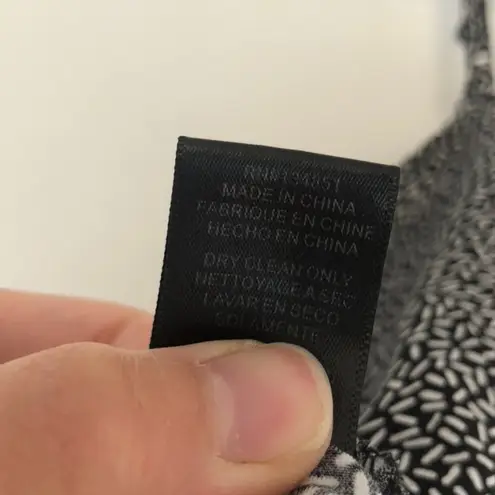 WAYF Cowl Neck Printed Lace Trim Bodysuit Black White Sleeveless Geometric sz XL