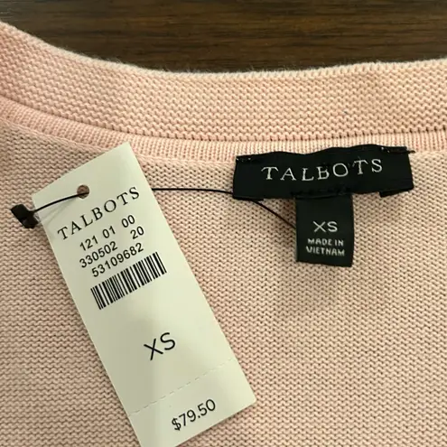 Talbots  Light Pink Girlfriend Everyday Cardigan V Neck Sweater Size XS NEW