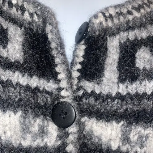 Pacific&Co Peruvian Trading . alpaca wool soft warm fair isle jacket M gray