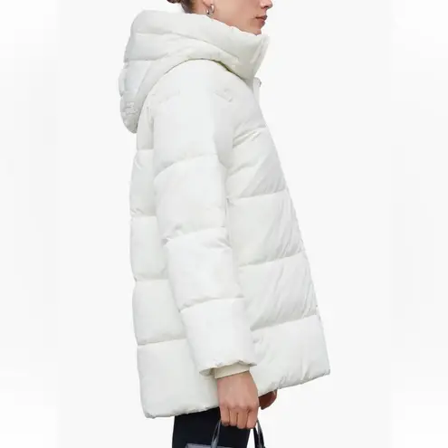 Mango  Hooded Puffer Coat Jacket OFF WHITE XS