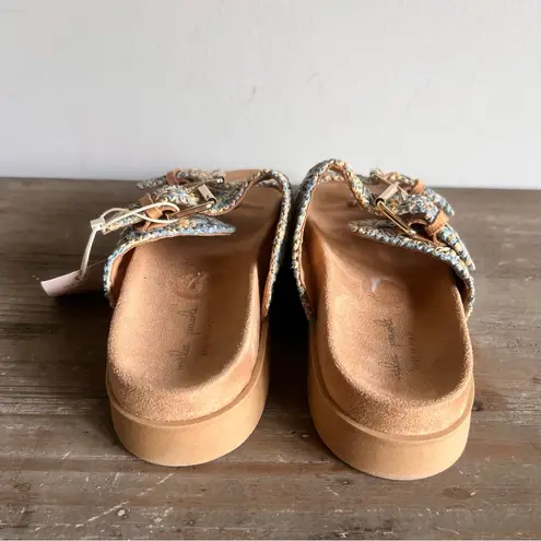 Mila Paoli Woven 2 Strap Women's Buckle Sandal Size 9 #B1944 Blue