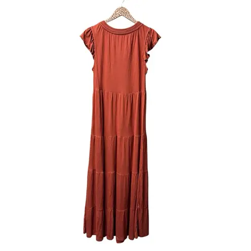 NEW FatFace Tie Neck Suki Jersey Short Sleeve Maxi Dress Mid Orange 8 NWT READ