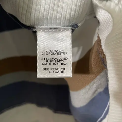 Lety & Me Striped Lightweight Sweater Size 2X Nautical Neutrals Rayon Blend Blue - Image 5