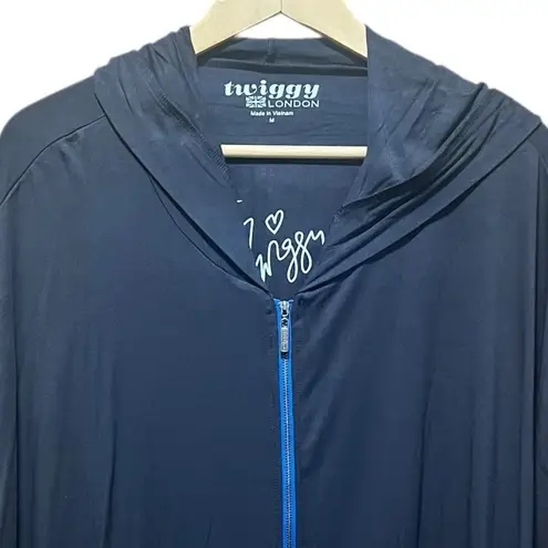 Twiggy London Black Iconic Love zip up Hooded Top Size Medium