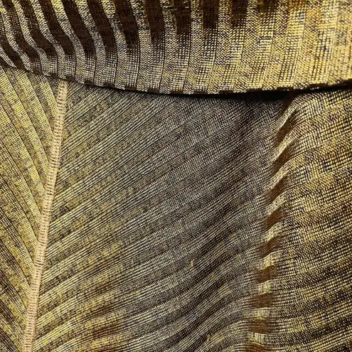 Womens Gold Relaxed Fit Sweater Cowl Neck Top Handkerchief Hem Size PL U