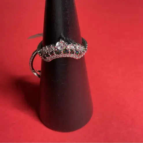 Bomb Party RBP6586 “Angelic Wonder” Lab Grown Fire Opal on Rhodium Sz 7 Ring NWT Silver