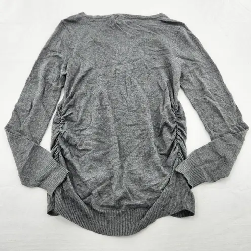 Isabel Maternity Size XS Gray Long Sleeve Shirred Side Knit Top