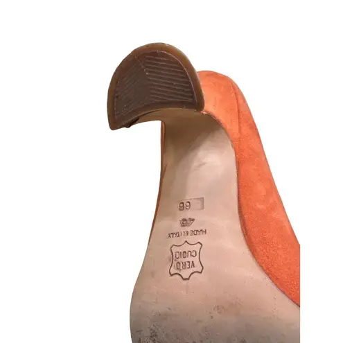 via spiga women’s orange leather heels shoes 6B SKU 3811