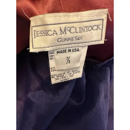 VTG Gunne Sax Formal Gown Size 7/8 Jessica McClintock Purple Tulle Midi 80