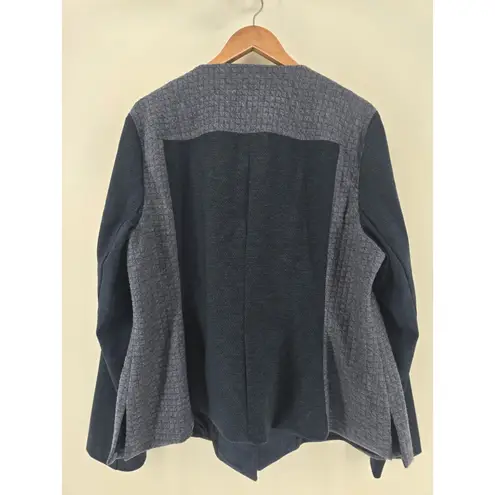 Lane Bryant  Women's Blue Textured Blazer Jacket Size 22 Plus Size Open Front