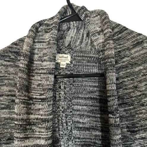 Wilfred Heathered Gray Silk Blend Long Sleeve Sweater Knit Cardigan Women Sz XXS