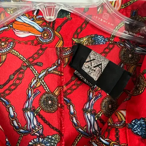 AX Paris Tribal Print Long Sleeve Red Dress Size 10