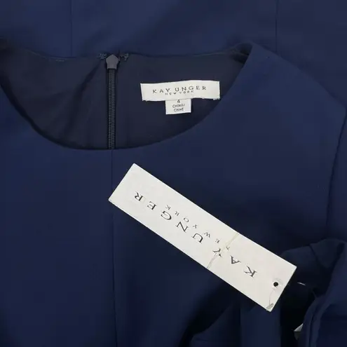 Kay Unger Davina Stretch Walk Thru Jumpsuit Midnight Blue Size 4