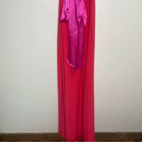 Y2K Flip Red & Pink Formal Bow Long Dress Size 2 Prom Barbie