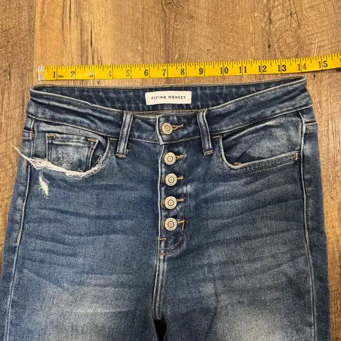 Vervet Flying Monkey Classic Blue Distressed Skinny Jeans 27