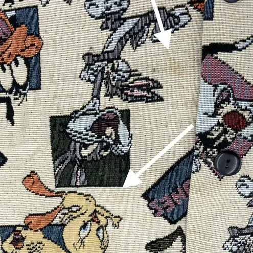 Vintage Looney Tunes Tapestry Vest 1996 Cartoon Tweety Bird Daffy Duck Retro Size undefined