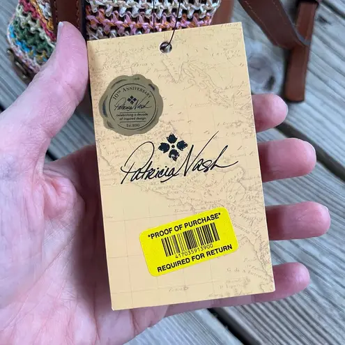 Patricia Nash Spanish Multi Zig Zag Textile Woven Bucket Hobo Bag. NEW