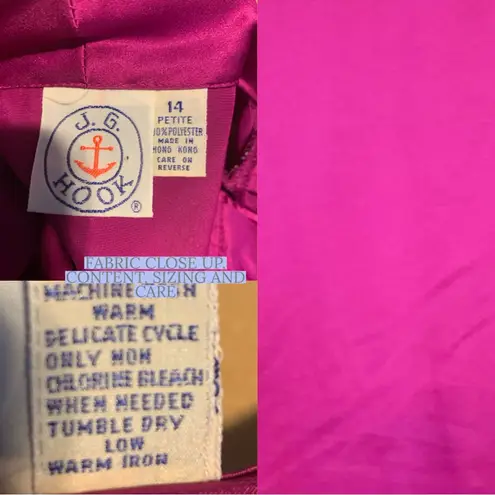 VINTAGE 1990'S JG HOOK SATIN BERRY PINK WRAP BLOUSE (14P)