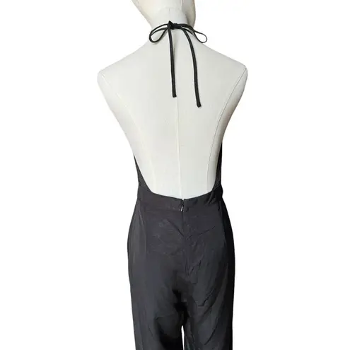PINKMINK Take Care Backless Halter Neck Jumpsuit in Black size medium