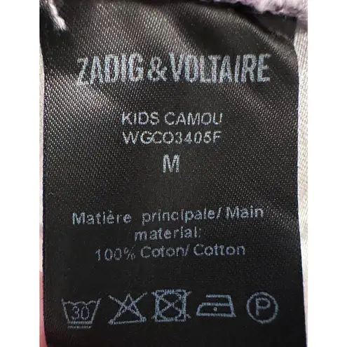 Zadig & Voltaire Cropped Camouflage Print Denim Jacket M