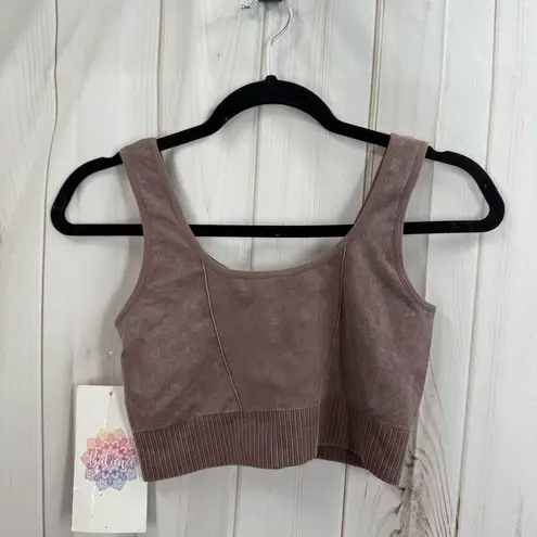 Bella Movement Women’s Large Mauve Crop Top Sports Bra New