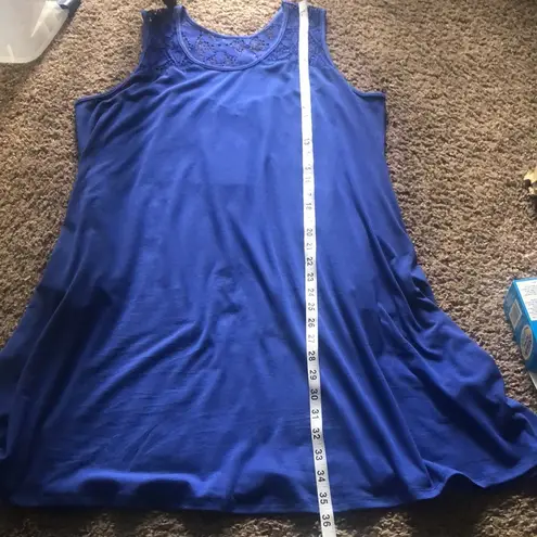 Simply Noelle NWT blue lace shift pocketed midi dress size large