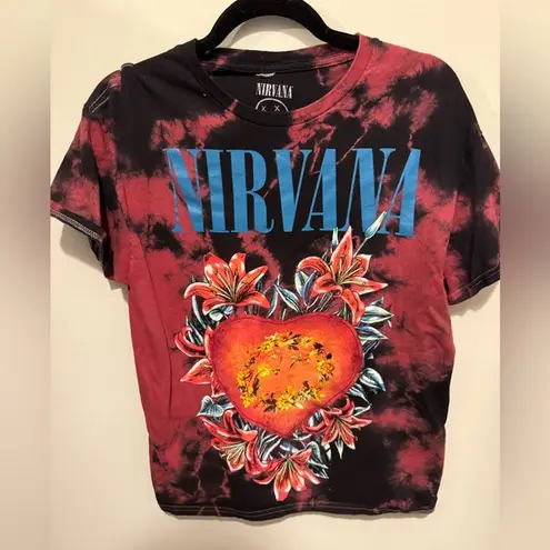 Nirvana Red and Black Graphic Women's Top