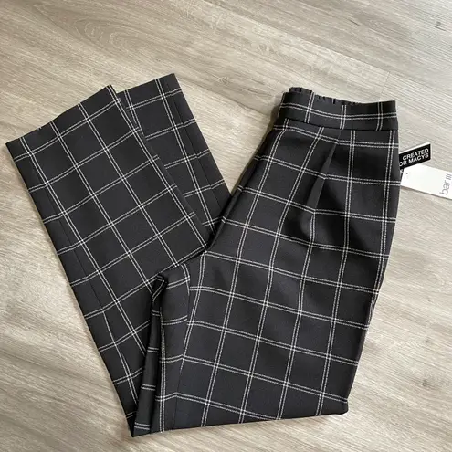 Macy's High Rise Black & White Plaid Pant.