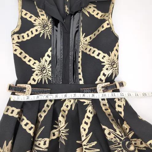 Barok Paris NJ Couture Black & Gold Scuba Material Sleeveless Dress NWT