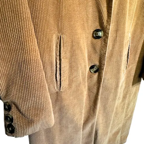American Eagle  Brown Tan Corduroy Long Coat Womens Large Cotton Eclectic Grandpa