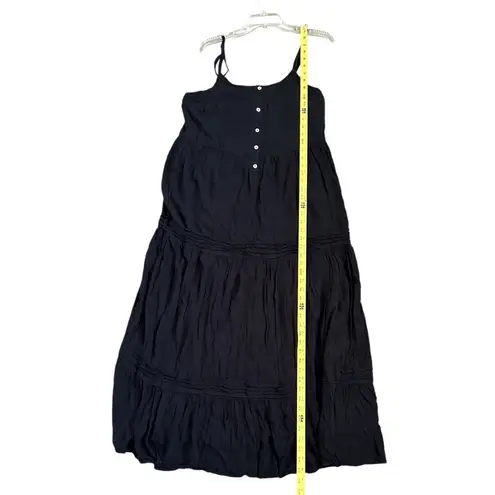 Lulus Favorite of the Day Tiered Maxi Dress Women XL Lined Black Boho Beach
