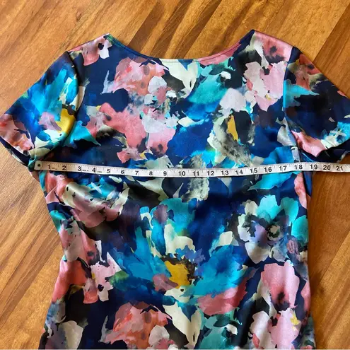 St. John Watercolor Floral Silk Dress