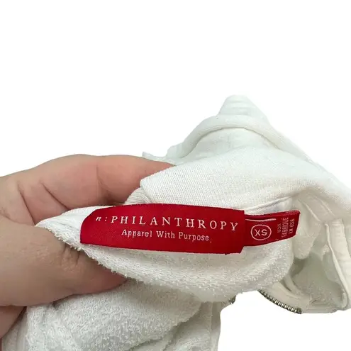 n:philanthropy Manuka Long Zip Up Hoodie in White Size XS