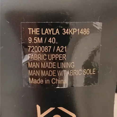 Katy Perry The Layla Sandals Womens 9.5M Black Rhinestones Block Heel Shoes