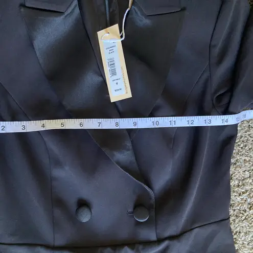 Badgley Mischka JouJou by Black Tuxedo Blazer Romper Size 10 Rhinestone Trim - Image 9