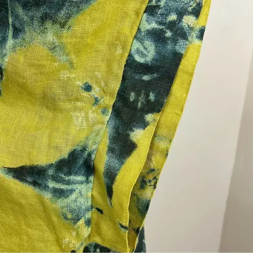 Bella Umbra Tie Dye Linen Top Yellow Blue L Yellow Size L
