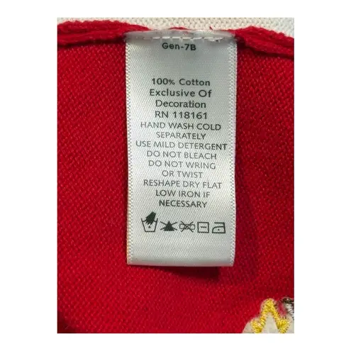 Quacker Factory Vintage Cardigan Set Top Red Leaf Embroidered Women Size Large