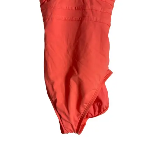 La Blanca Coral Reef Pink Island Goddess Cross-Back One Piece V-Neck Swimsuit 2