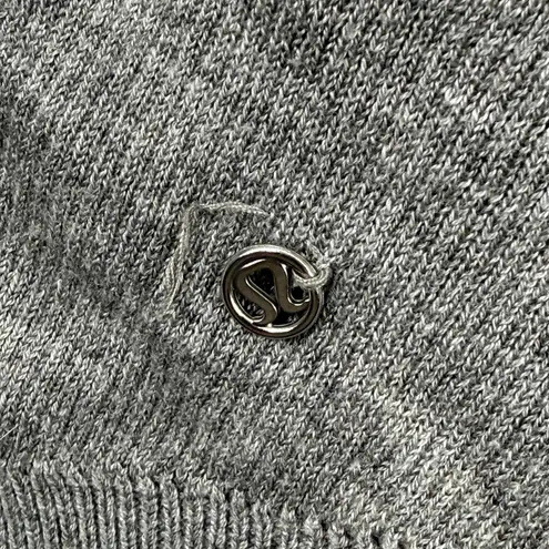 Lululemon  Reversible Hooded Cardigan Gray Olive Green Knit Open Front Sz M READ