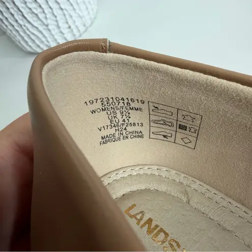 NWOT Lands' End Women's Classic Leather Loafers Honey Beige Size 9 1/2 Comfort Tan