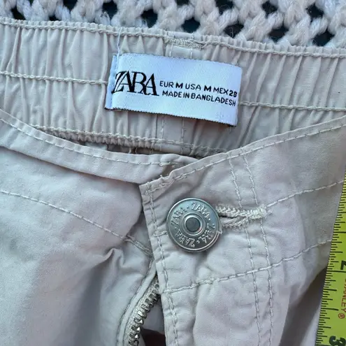 ZARA  Womens Beige Cargo Wide legs medium Pants