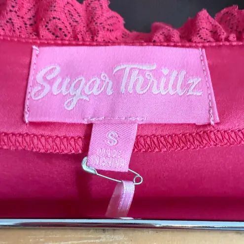 SUGAR THRILLZ | Dolls Kill Pink Satin Thinking About You Challis Dress | Small